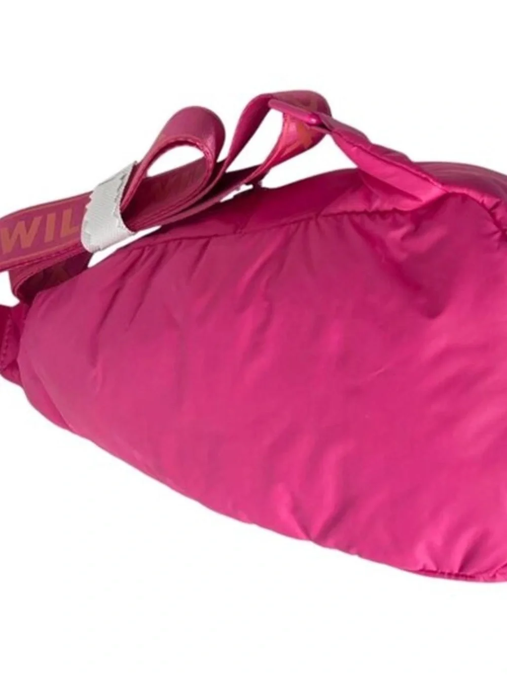 Wildfox Parachute Crossbody Zip Sling Belt Bag Handbag Purse Pink Puffy School
